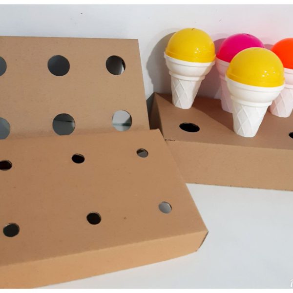 سینی مقوایی 6 عددی بستنی با منقسم نگهدارنده